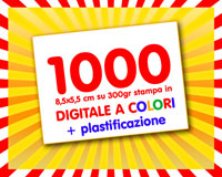 1000 Biglietti da visita PLASTIFICATI Offerta